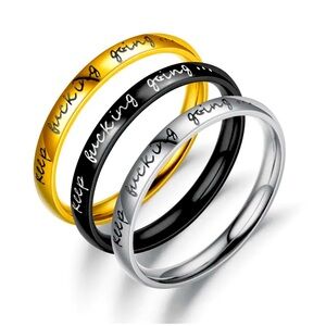 New - Stainless Steel Minimalist Inspirational Ring - Size 7